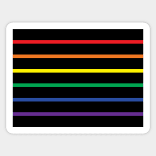 Gay Pride Flag Rainbow Stripes Black Background Sticker